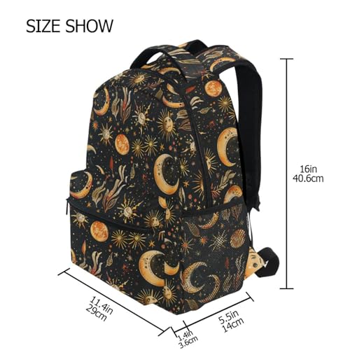Witchcraft Magic Moon Sun Laptop Backpack for Women Men, Personalized College Bookbag Travel Bag Casual Daypack back packs2