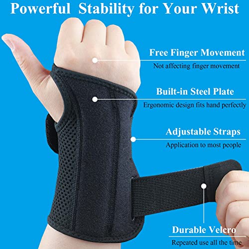 Carpal Tunnel Wrist Brace, Adjustable Wrist Support Brace, Night Wrist Sleep Supports Splints Arm Stabilizer (Right Hand, S/M, Black) - Image 3