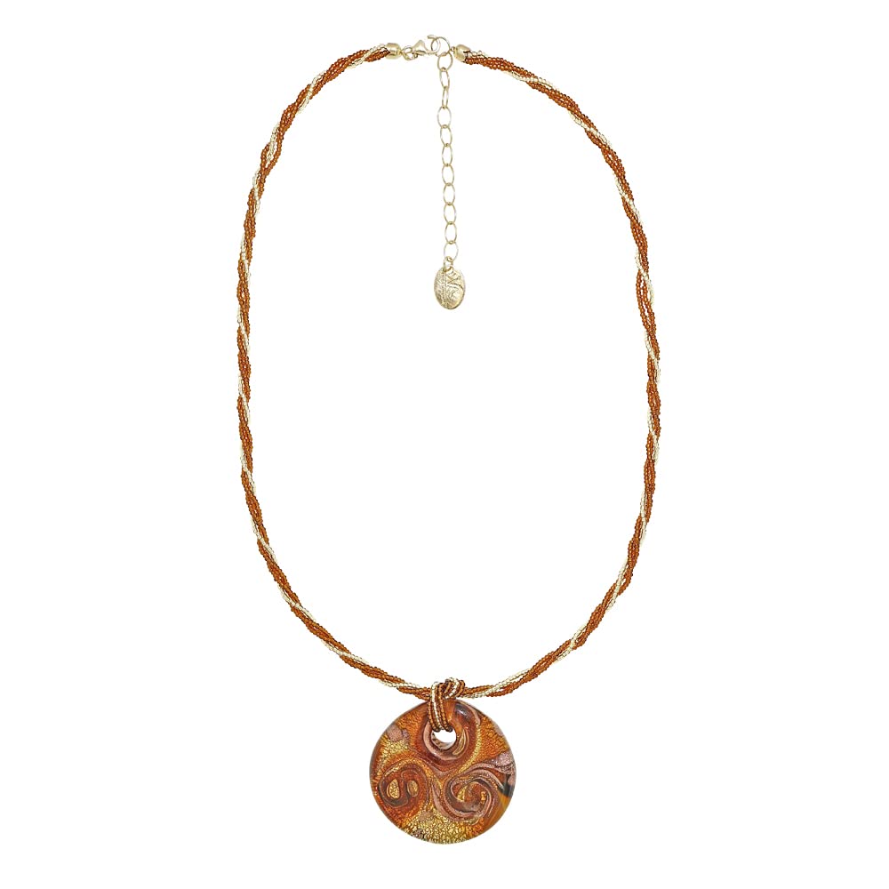 Venetiaurum - Collana per Donna con medaglia in Vetro Originale di Murano e Argento 925 - Gioiello made in Italy certificato