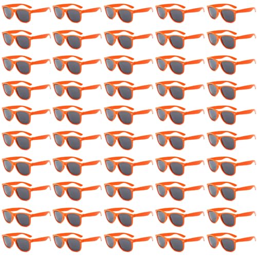 Image of 50 /100 Pack Bulk Sunglasses for Adult Retro 70s 90s Cheap Glasses UV400 Protection (50Orange)
