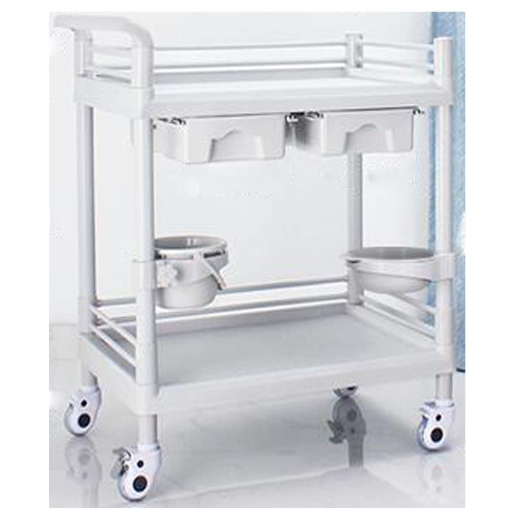 SuoANI Medical Trolley Cart,ABS plastic,Handles Lock Wheels,Caster movement design,for Serving Utility Organization Easy Moving Flexible Wheels