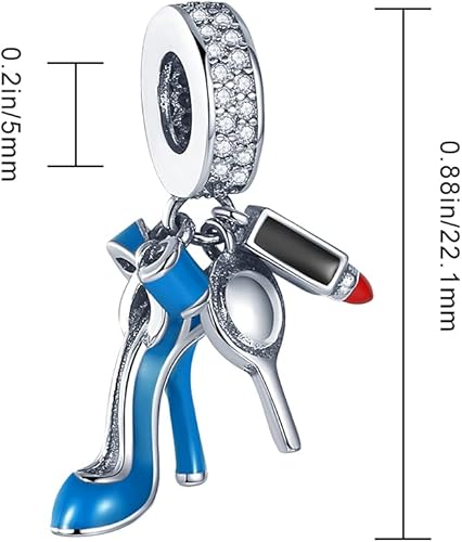 Miniatura 5 de Abalorio de plata de ley 925 para pulseras y collares Pandora para mujer, circonitas cúbicas 5A, cuentas de joyería