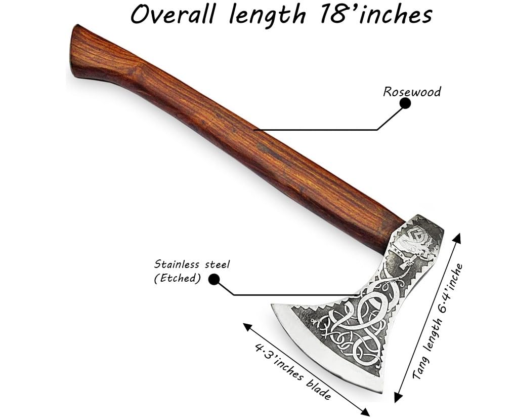 AX-9898 Custom Handmade Hatchet Viking Axe Real Weapon Camping Tomahawk Axe with Sheath