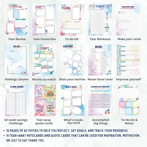Image of Doodle I The Happiness Undated B5 Planner Kit I 250+ Stickers + Bookmarks + Pocket Planner with Premium Gift Box | Tear Away Note Cards & Quote Cards | Activity Pages | To do lists I 268 Pages I 80 GSM I Wiro Bound (Blushed Hues)