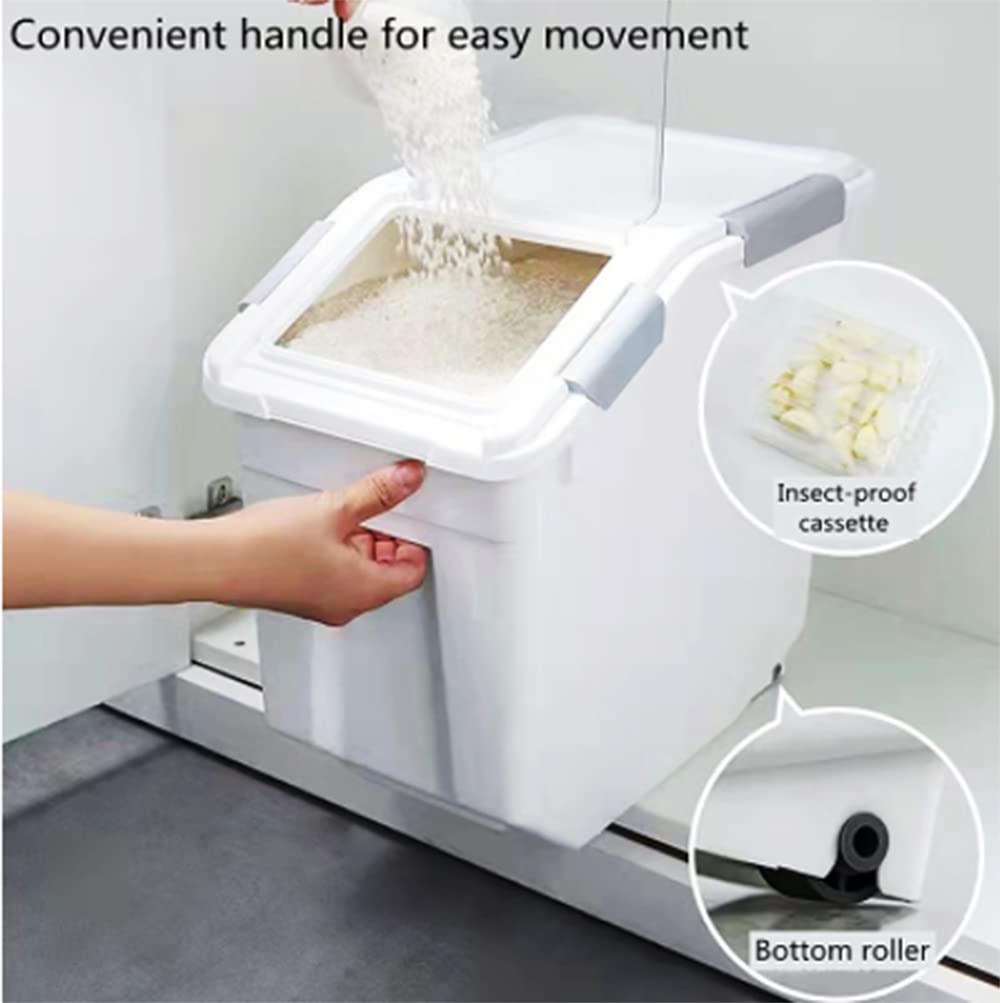 Amazon｜Qiveno 密閉小麦粉保存容器 25ポンド ホイールシール