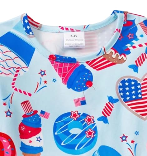 Generic Girls Fourth of July Dress, Ruffle Sleeve, Independence Day, Youth Sizes, Blue2