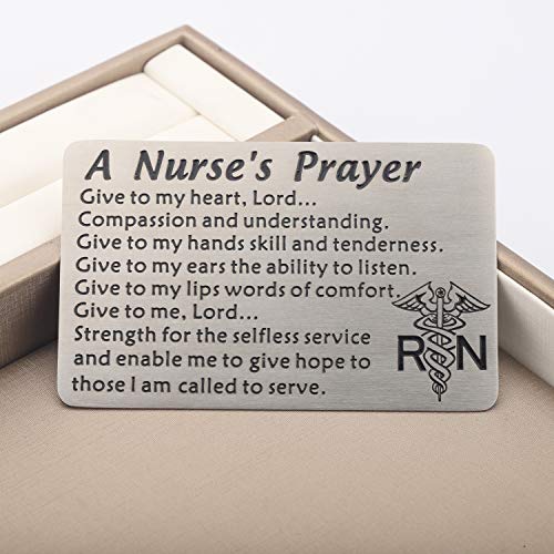 CENWA Nurse Prayer Wallet Card Give To My Heart Lord Compassion and Understanding Gift for Nurse Graduation Gift RN Jewelry3