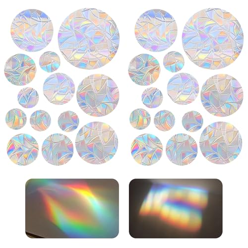 Suncatcher Sticker Regenbogen Folie Fenster Sonnenfänger Fenster Prisma Fensteraufkleber Lichtspiel Fenstersticker Vogelschutz Fensterfolie Regenbogeneffekt Deko Stoppt Vögel Kollisions Aufkleber