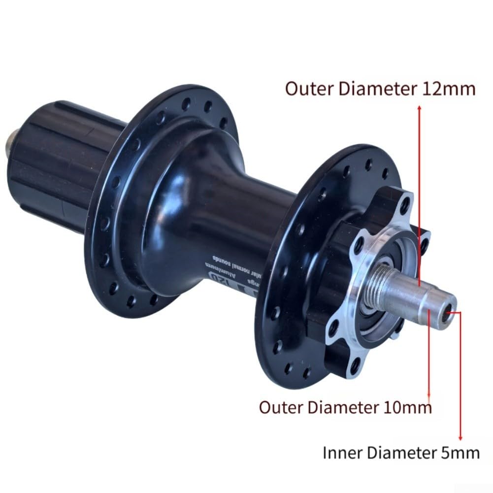 Set mozzo anteriore e posteriore per bicicletta, 100 mm/135 mm, 5 mm, QR, in lega di alluminio, cuscinetti sigillati per cassetta HG, 11/12 velocità, disco a 6 bulloni, nero (28 fori, 1 coppia)