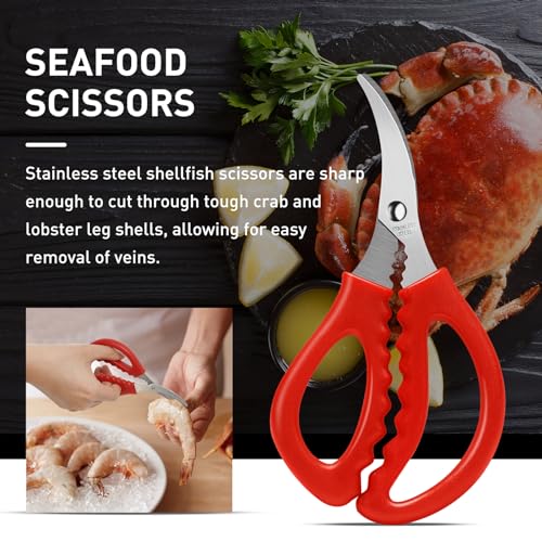 10 Pcs Seafood Tools Set Includes Crab Lobster Crackers, Stainless Steel Crab Forks/Picks, Lobster Shellers and Seafood Scissors, Nut Cracker Set for Crab Leg Crackers Tool - Image 4