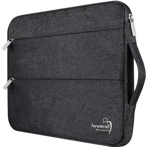 IWWERALL Double-Zipper Dark Gray Cover laptop Bag for 14/15 Inch Devices