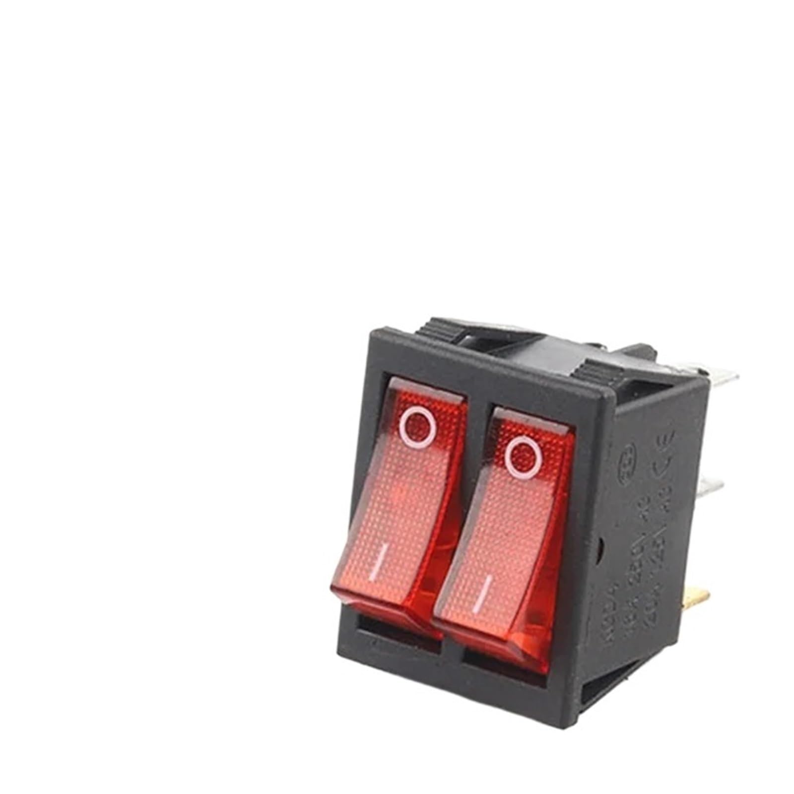 Qwzbeiruk Red Light 5Pcs 31X25mm 6Pin 2/3 Position Double Light Rocker Switch 16A/250V 20A/125V On-Off/On-Off-On Boat Power Car Switch (Red Light)