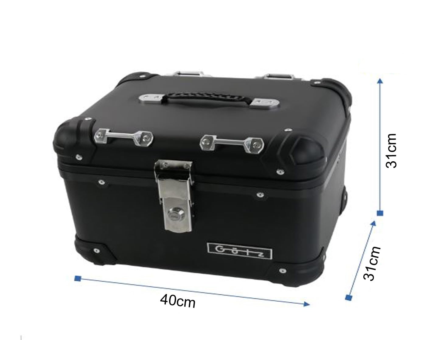Götz Topcase 35 Liter Aludesign schwarz Komplettset
