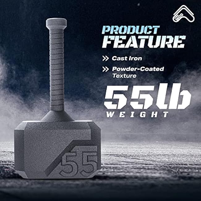 Tribe WOD Hammer Kettlebell 15-70lb + Adjustable | Cross Training Workout Equipment for Muscle Building, Cardio Fitness, Weights for Women & Men | Strength Training Kettlebells- New