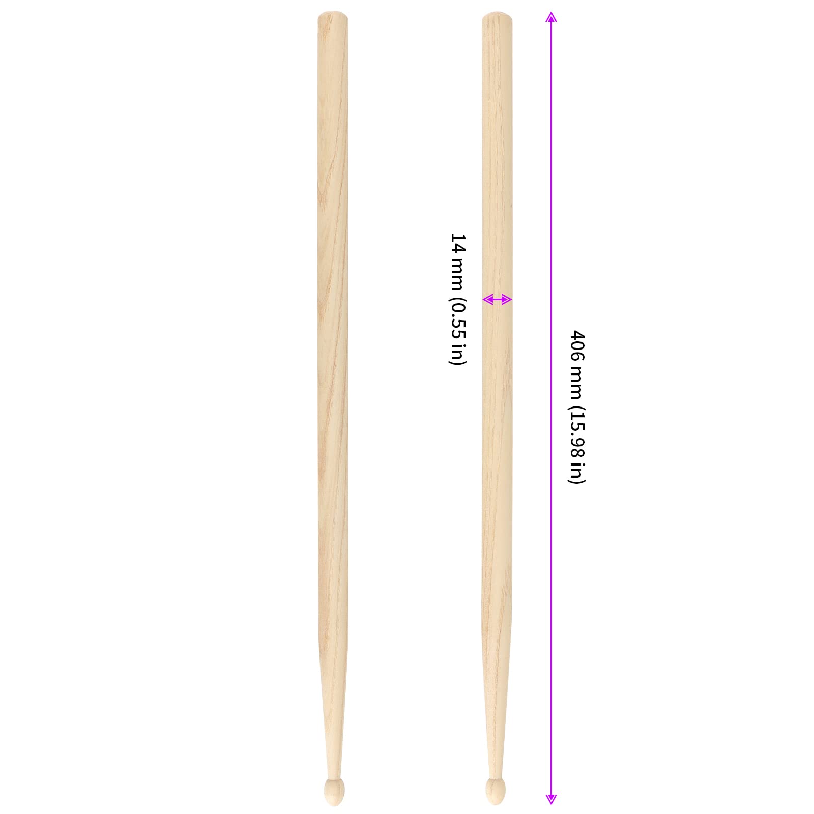 JEUIHAU 50 Stück 25 Paar 5A Drum Sticks, Ahornholz Drumsticks, klassische Holz-Drumsticks mit ovaler Holzspitze, Holztrommel-Sticks Set für Schule, Band