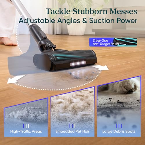 Image of LEVOIT Cordless Vacuum Cleaner with HEPA Filter, Anti-Tangle Brush, Up to 70 Minutes, Charging Wall Dock, Powerful Suction, Lightweight, for Carpet, Hard Floor, Pet Hair, LVAC-200 MAX
