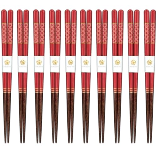 J-kitchens 箸 10膳セット お弁当 ピクニック 行楽用 運動会 来客用 おもてなし 木製 貝七宝 赤 18.0cm 食洗機対応 日本製