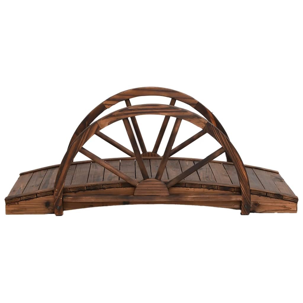 Gartenbrücke mit Rad-Design 99x50x38 cm Massivholz Tanne, Teich Deko, Deko Garten, Teichbrücke, Garden Bridges, Gartendekoration Groß