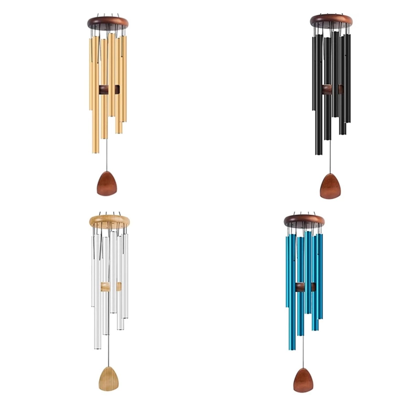 Campane a Vento Campanelli eolici in Metallo e Alluminio, campanelli eolici a 6 aste, Decorazioni for la casa, Artigianato, Giardino Esterno, Patio(Blue)