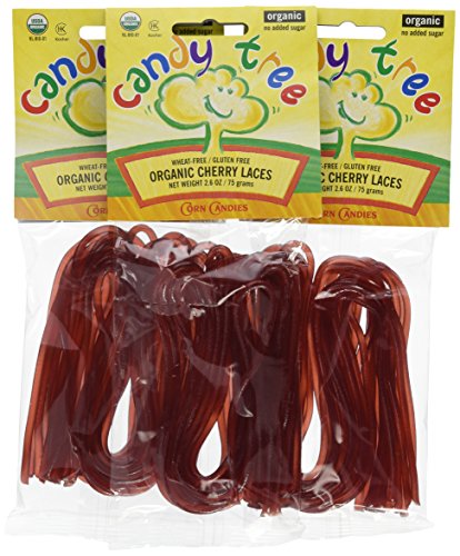 Candy Tree Organic Cherry Laces, 2.6-Ounce Packages (Pack of 12)