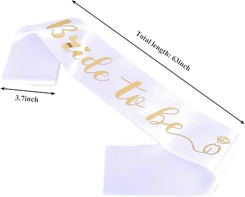 Miniatura 2 de Banda de novia para despedida de soltera, despedida de soltera, boda, compromiso, fiesta, regalo, banda de satén blanco con letras de lámina de oro