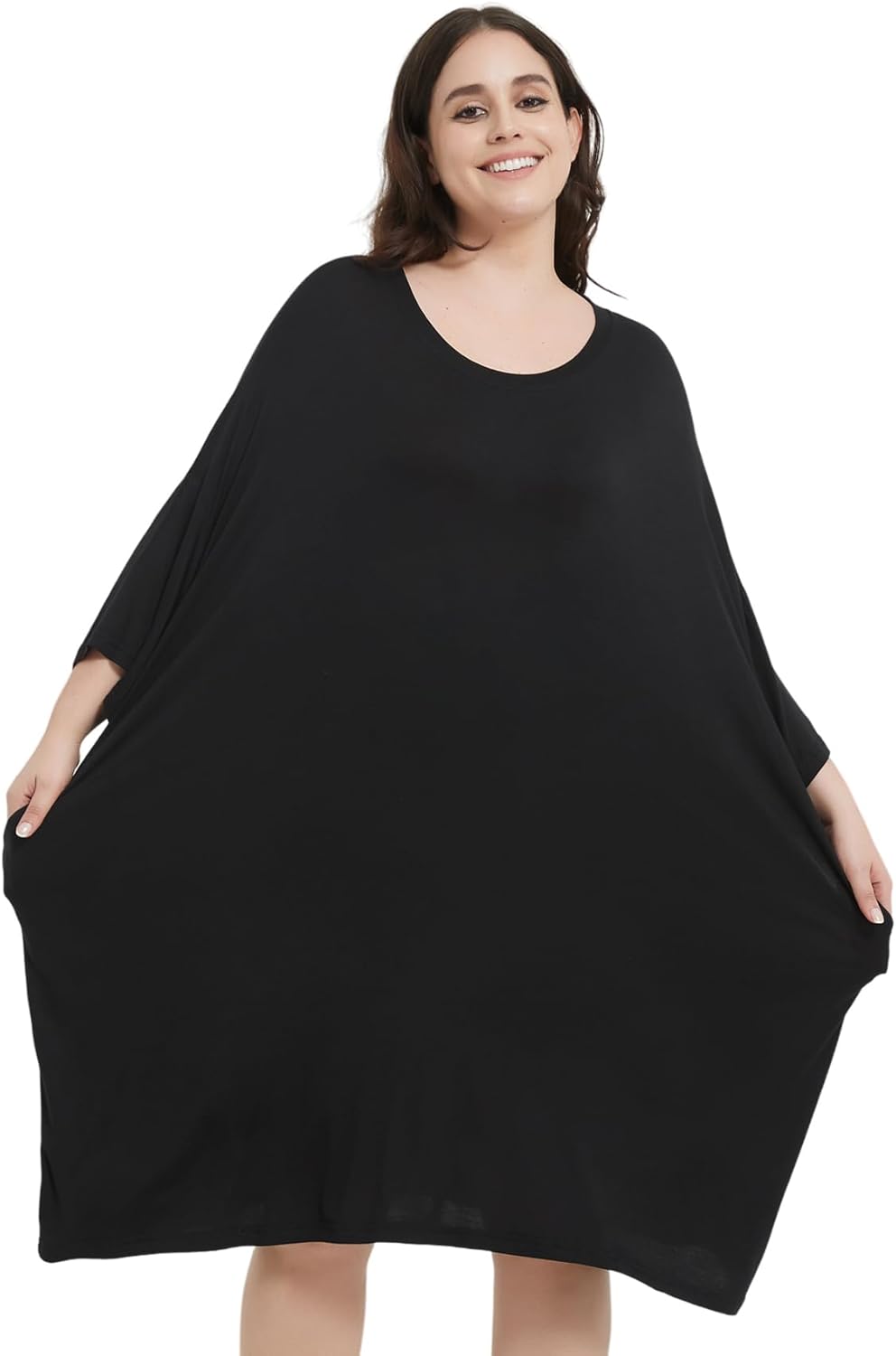 KFUBUO Plus Size Nightgowns for Women Oversized Sleep Tshirts Dress Short Sleeves Sleepwear With Pocket Fit S-5XL - Image 4