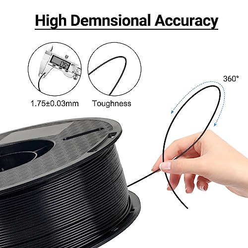 Image of Kingroon ABS 3D Printer Filament 1.75mm - High Strength, Heat Resistant Filament for Functional Prototypes, Mechanical Parts,1kg Spool, Black