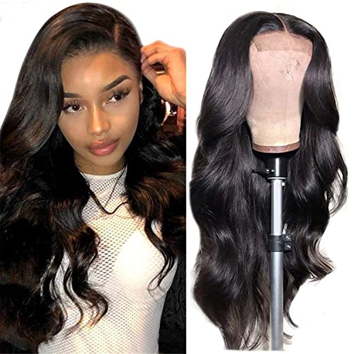 Body Wave Wigs Human Hair 4x4 Lace Closure Human Hair Wigs for Black Women Brazilian Virgin Human Hair Glueless Pre Plucked Bleached Knots 18 Inch