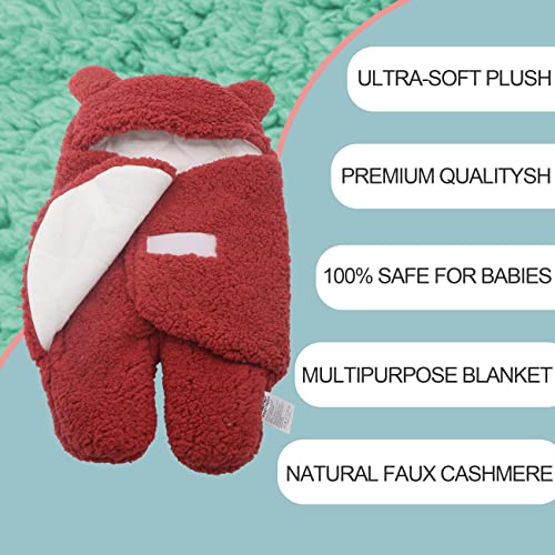 Intotobabyhero Baby Swaddle Blanket, 3-6 Months Infant Swaddle Wrap Sleepsack With Hood For Head-To-Toe Comfort – Gender Neutral Baby Wearable Blanket With 3-Ply Cotton And Wool Design ( Red ) #TOP5