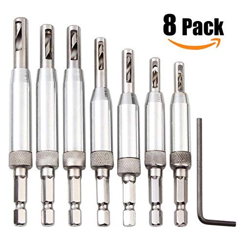 Eliseo Self Centering Drill Bit, 8PCS HSS Center PreDrill Bit Set For Pilot Hole Srews in
