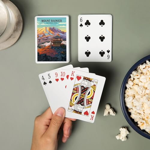 Baraja de 52 cartas tamaño póker Mt Rainier National Park miniatura 2