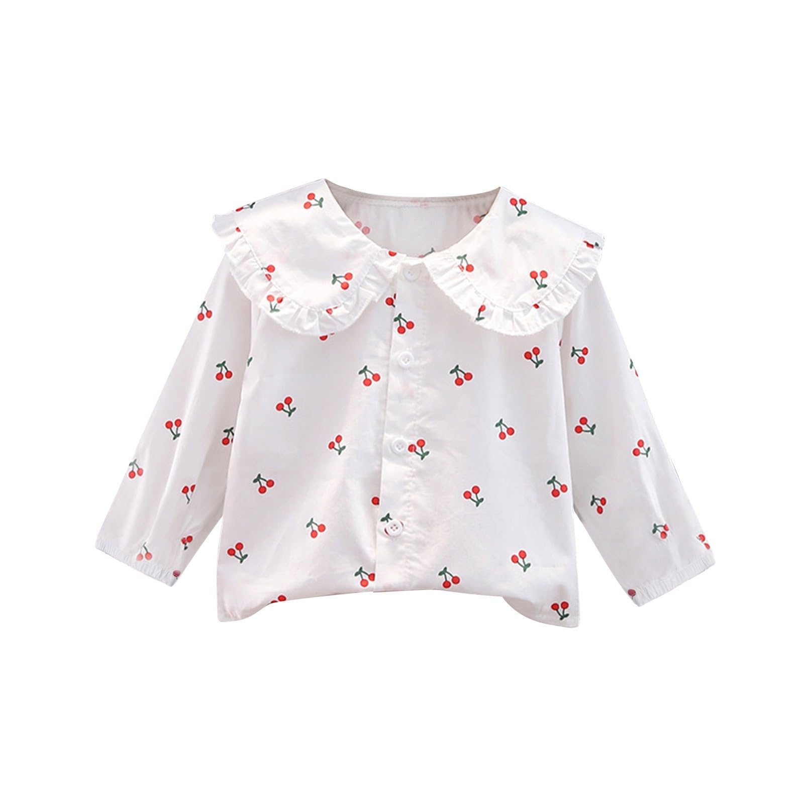 OBiQuzz Niñito Niños Bebé Niña Verano Casual Loog Mangas Blusa Cuello de Muñeca Camisa Camisa de Manga Larga Niños 140