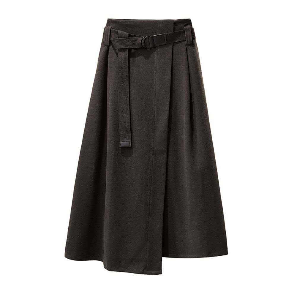 Gonne Lunghe Invernali, Orlo Irregolare Marrone Elasticizzato Con Cintura Gonna A Vita Alta A Pendolo Grande Gonne Invernali Taglie Forti Gonna Arricciata A Trapezio Midi Gonne A Pieghe Per Le Donne