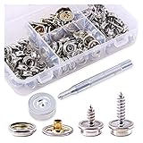 Material: Der Druckknopf besteht aus Messing und vernickelt, um die Haltbarkeit zu erhöhen.Schrauben bestehen aus 304 Edelstahl