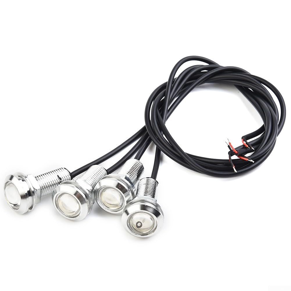 QOXEZY Electrely LED Boat Lights, 4x Blue LED Boat Light Silver Waterproof Underwater Led Interior Lights Lamp, Marine Underwater LED Light for Boat Navigation Lights