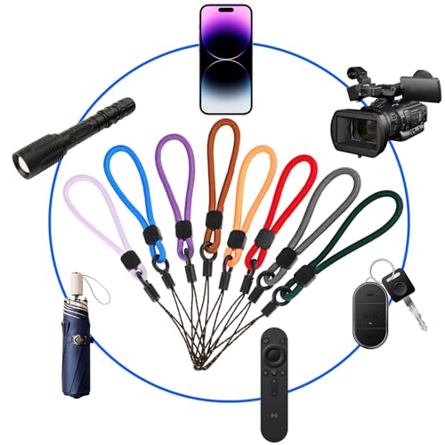 8 Stück Handschlaufe Kurz Buntes Nylon Lanyard Stringphone für USB-Sticks Schlüssel Telefone Schlüsselanhänger Ausweise Namensschilder