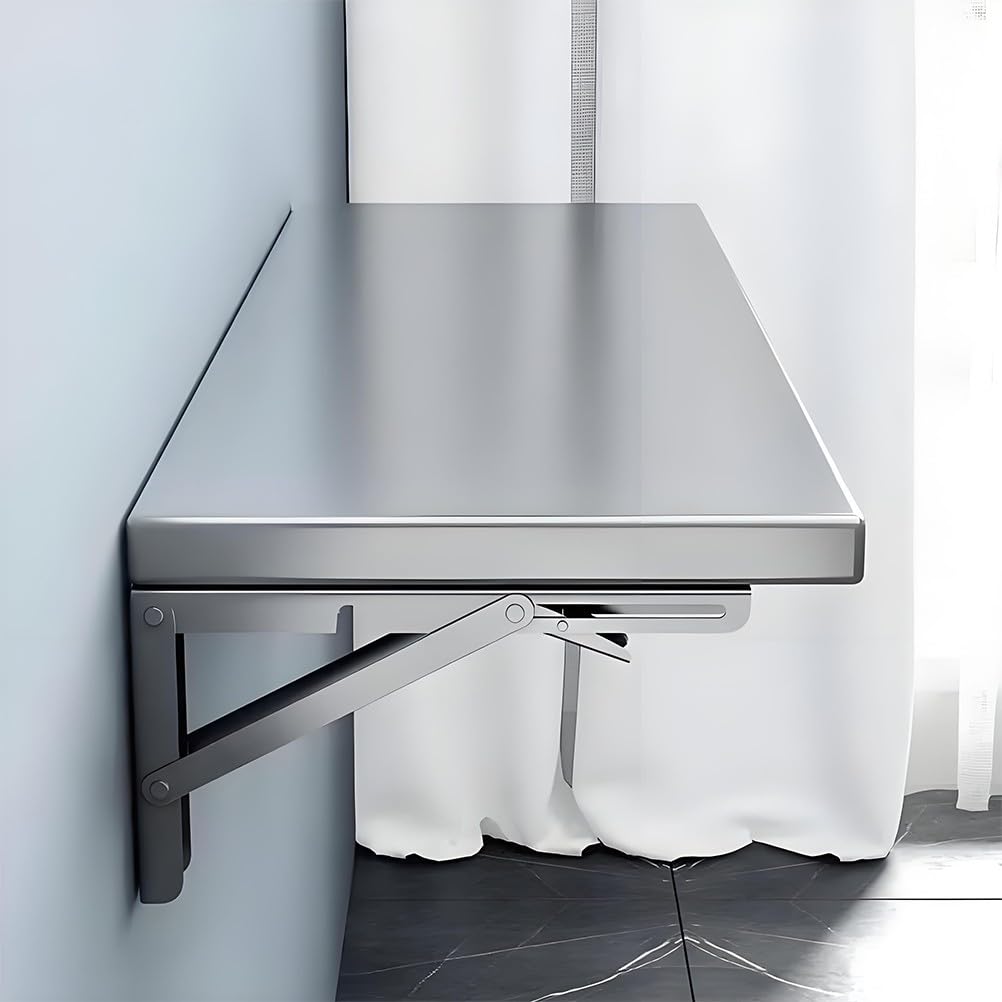 Supporto pieghevole in acciaio inox per montaggio a parete, salvaspazio da cucina, versatile per carrelli alimentari, lavanderia e ripostigli, elegante e design