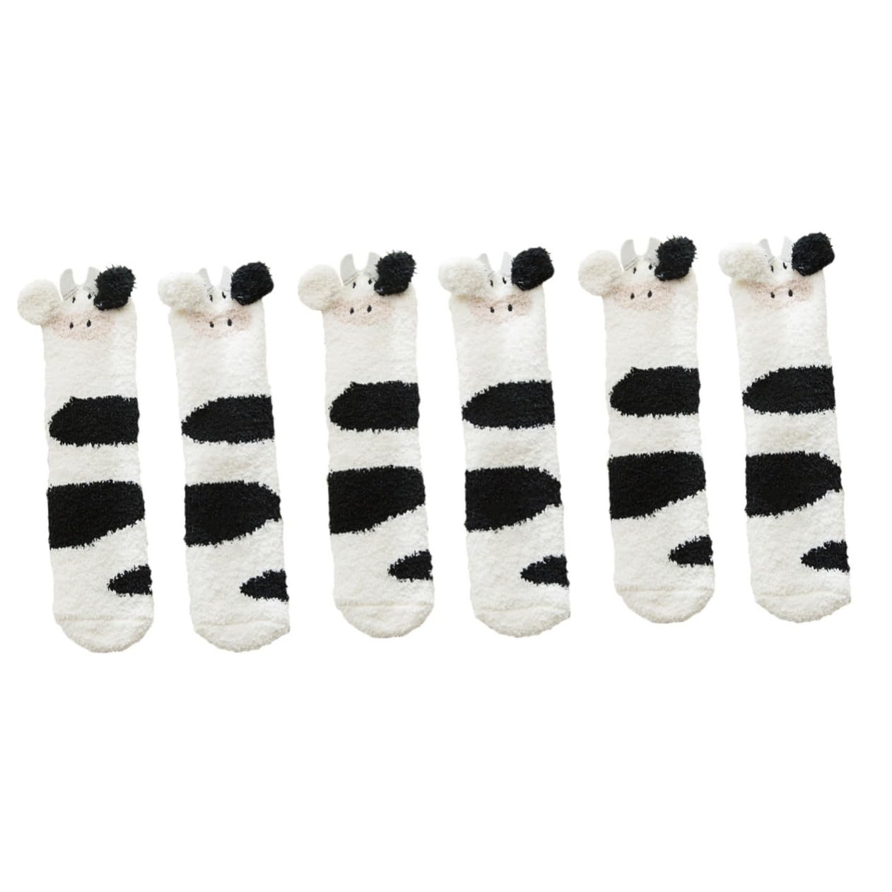 SHERCHPRY 2 calcetines de invierno estereoscópicos calcetines gruesos calcetines de diseño de vaca calcetines duraderos calcetines de forro polar coral