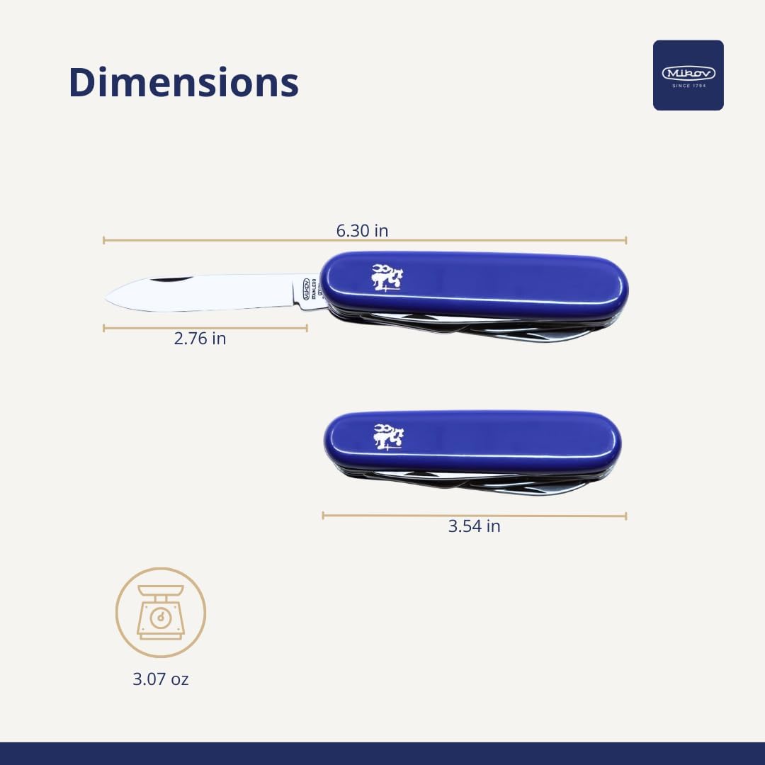 Versatile Multi-Tool Cutlery Set, Portable Camping Essentials, Mikov Piknik 101-NH-6P Knife, Stainless Steel Utility Blade for Travel and Outdoor Dining.