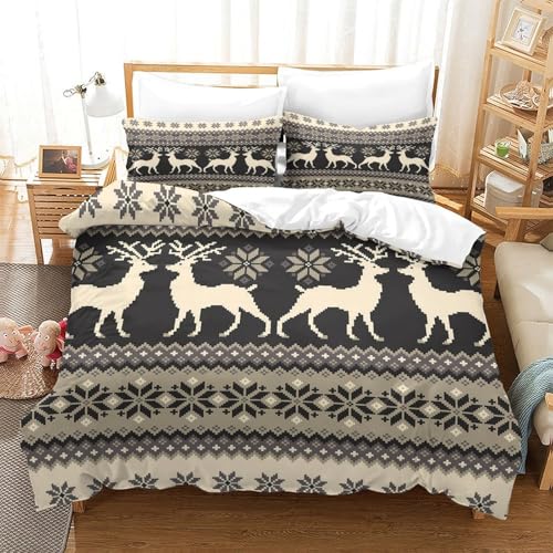Parure de lit cerf d'hiver en microfibre 135x200 avec fermeture éclair - 3