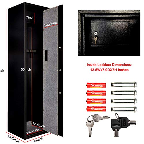 Moutec Large Rifle Gun Safe, Quick Access Rifle Gun Safe, 5-Gun Metal Rifle Gun Security Cabinet for Rifle with/Without Scope with Separate Pistol/Handgun Lock Box (Digital Keypad-Non Biometric) - Thumbnail 7