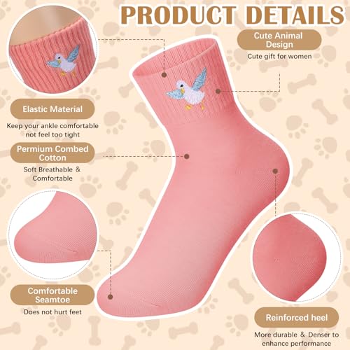Image of Eurzom 10 Pairs Socks Womens Crew Elastic Ankle Length Cotton Socks Aesthetic Cute Lightweight Low Cut Gifts for Women