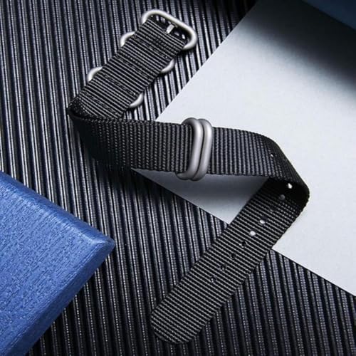 Image of BINLUN Premium Ballistic Nylon Watch Strap, Heavy Duty 5-Ring Replacement Watch Band with Stainless Steel Buckle, Durable & Comfortable Sport Band for Men Women, Fits 18-24mm