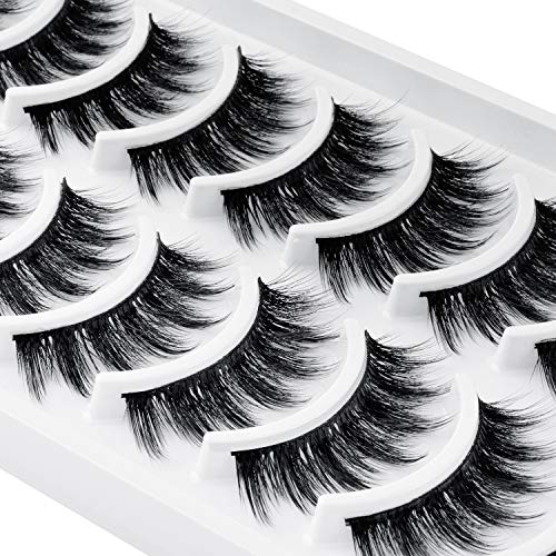 10 Pairs False Eyelashes Kit With Eyeliner False Eyelashes Kit 5D False Eyelashes with Glue Eyeliner - Thumbnail 4