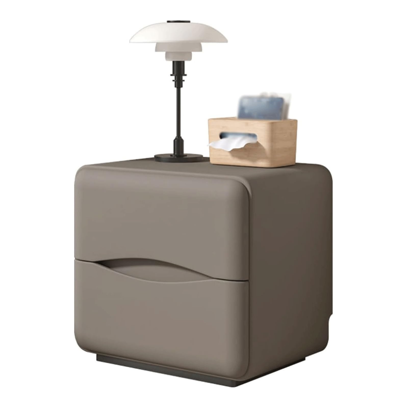 SXZenSpace Modern Nightstands Bedroom Side Table Small Bedside with 2 Storage Drawers for Apartments,dorms,or Guest Rooms Closet Hotel Office(Brown)