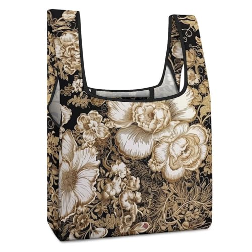 Sac réutilisable feuilles dorées pour dire adieu aux sacs jetables