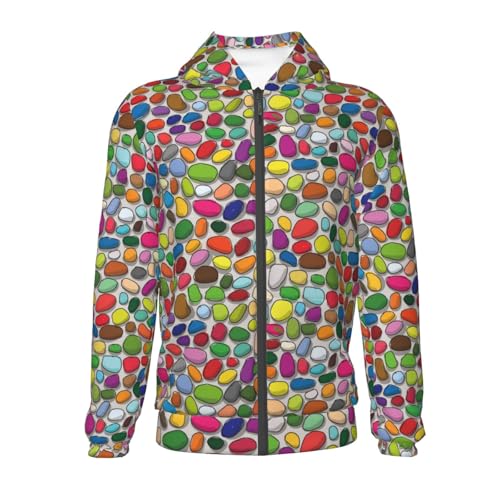 Pebble Colorful Background Kid Hoodies Boys Zip Up Sweatshirts Girls Pullover with Pocket2