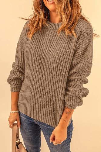 PRETTYGARDEN Fall Sweaters for Women 2025 Fashion Long Sleeve Casual Ribbed Knit Winter Clothes Pullover Jumper Tops
