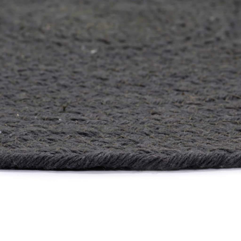 Juego de 4 manteles individuales, color gris oscuro, redondo, 38 cm, algodón, hecho a mano, mantel individual para cocina, comedor, salón, restaurante, cafetería, terraza, jardín