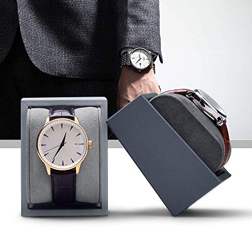 Oirlv Premium Leather Single Watch Display Stand Bracelet Wrist Watch Showcase Jewelry Display Holder (Light Grey)
